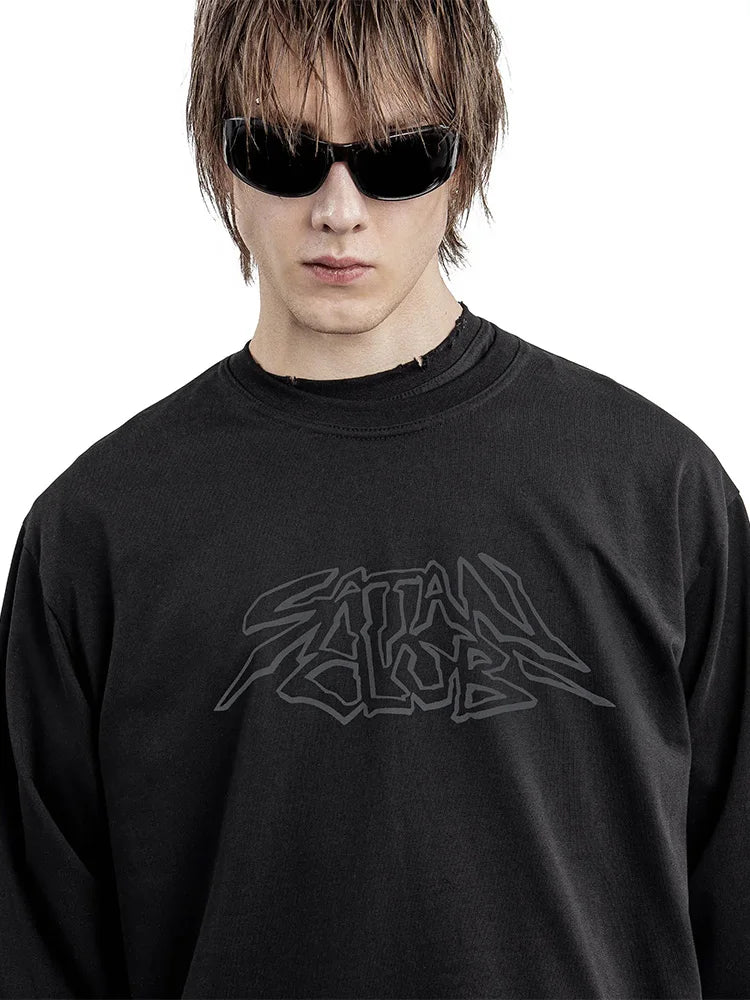 Y2K Skull Crutch Graphic Long Sleeve Top