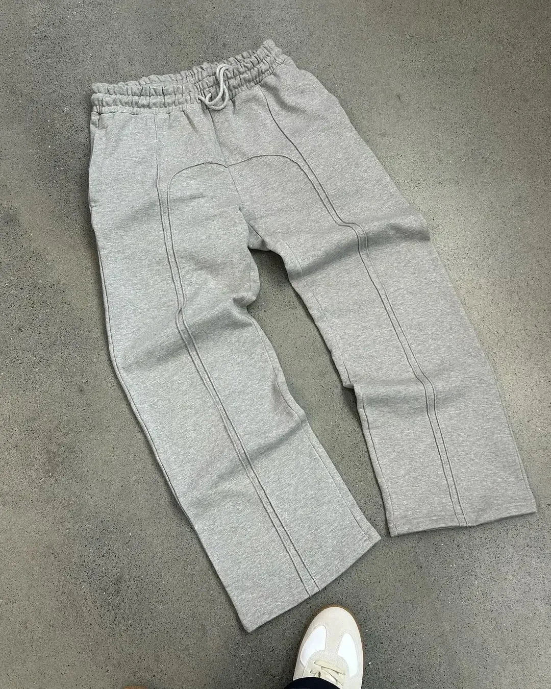 Y2K Spliced Straight Leg Sweatpants Jogger Trousers