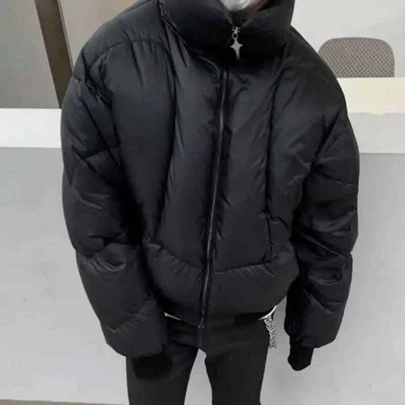 Y2K Star Zipper Padded Puffer Jacket Coat
