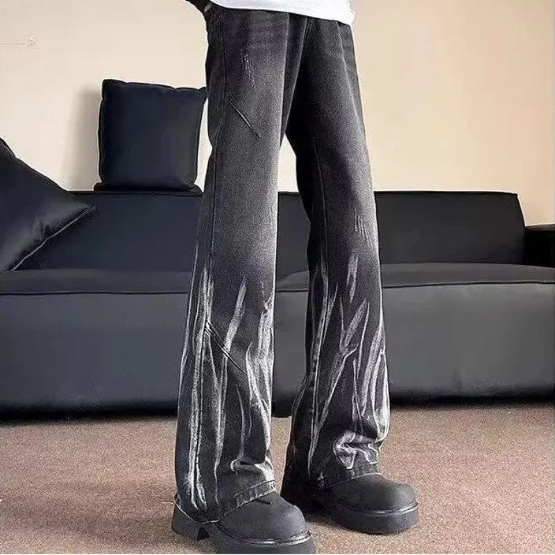 Y2K Sticks Washed Denim Black Flared Jeans