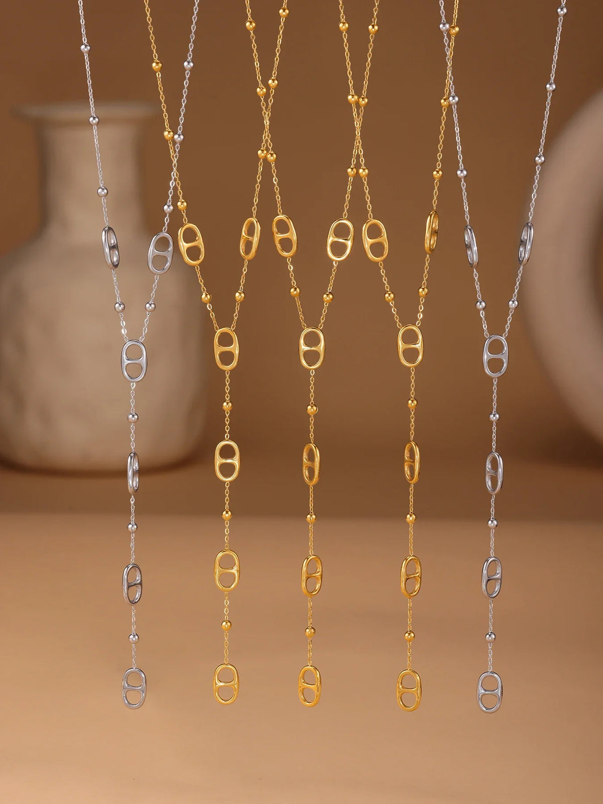 Y2K Tab Long Chain Necklace