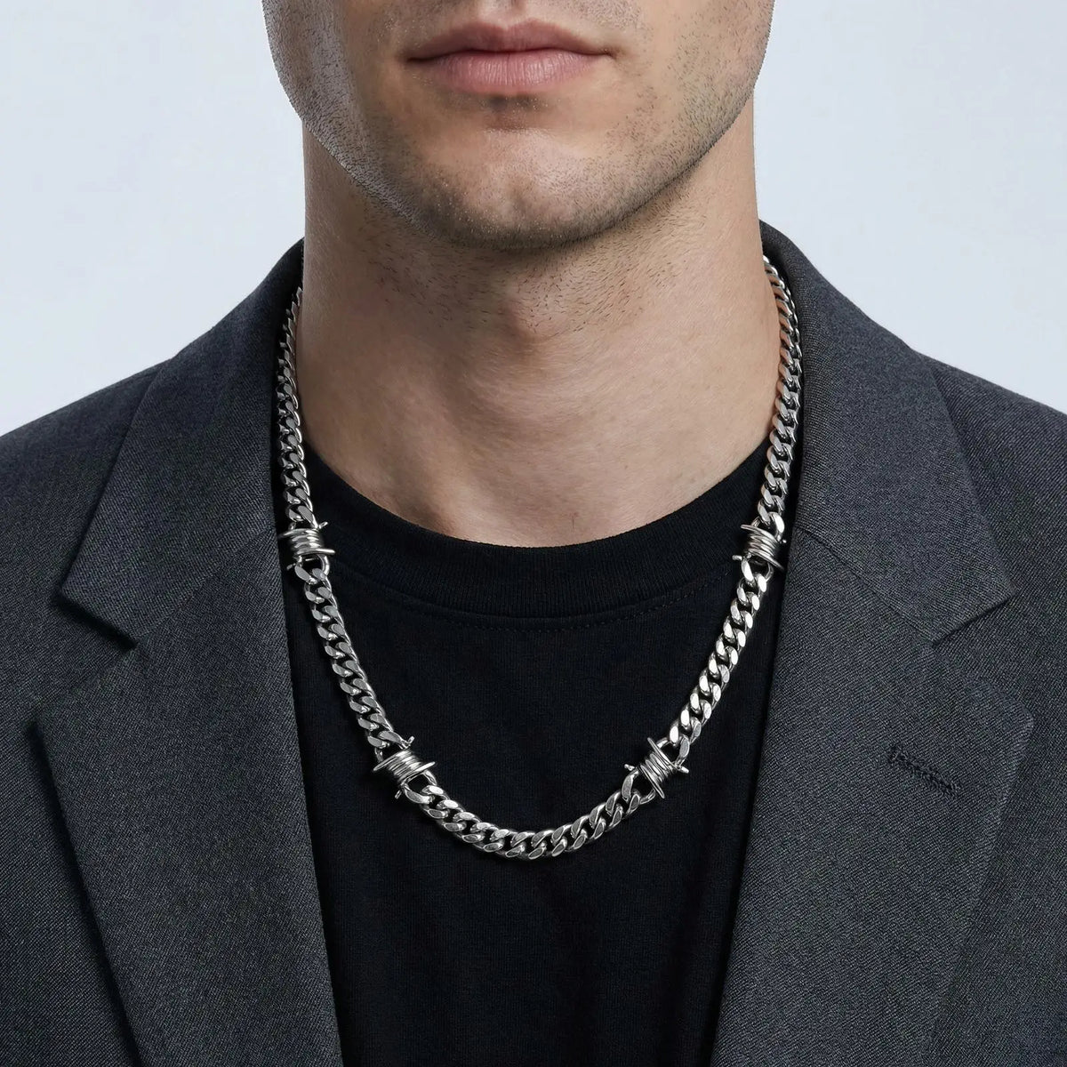 Y2K Thorns Barbed Cuban Chain Necklace