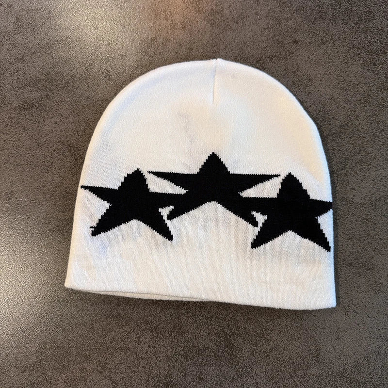 Y2K Triple Star Pentagram Beanie