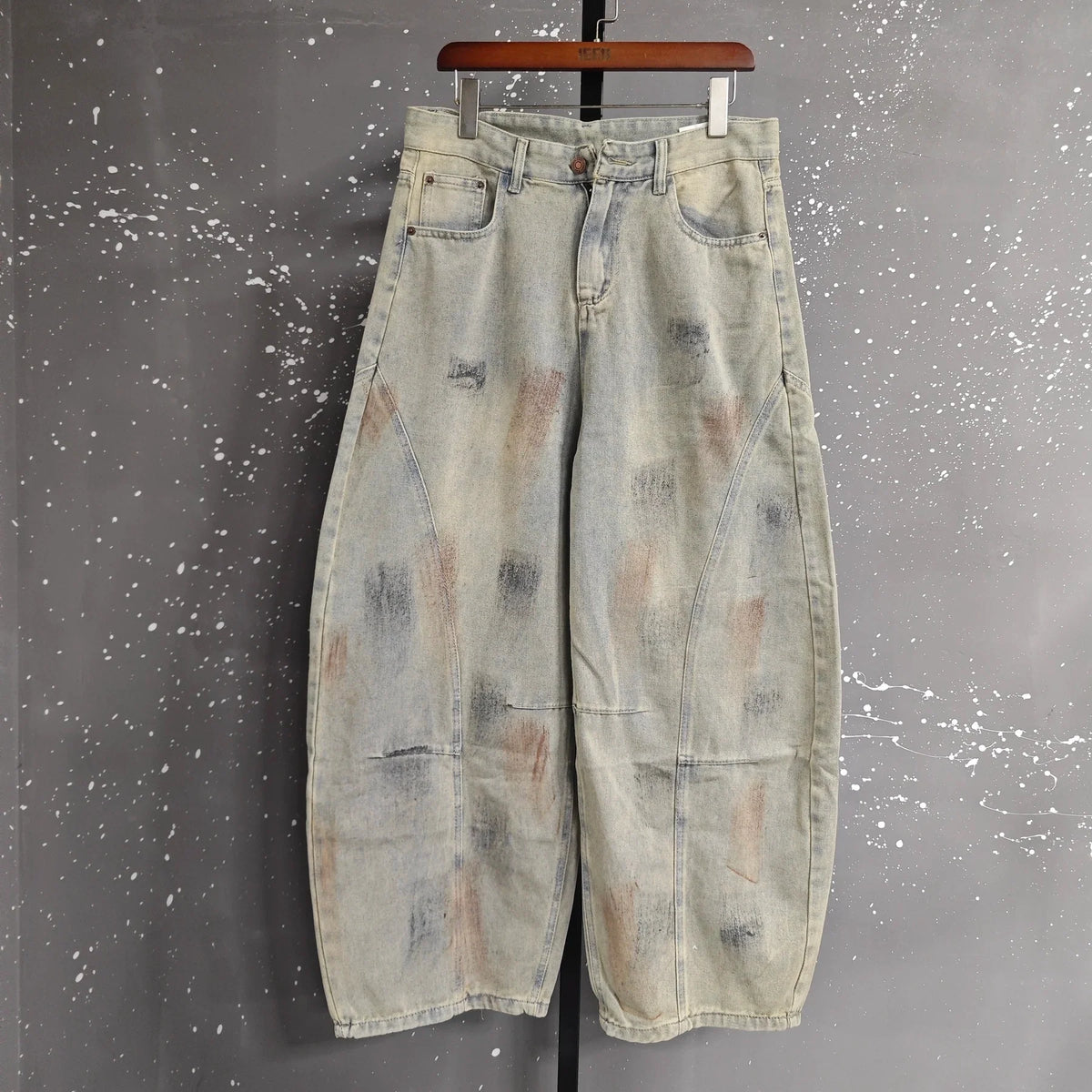 Y2K Vintage Dirty Washed Baggy Wide Leg Barrel Jeans