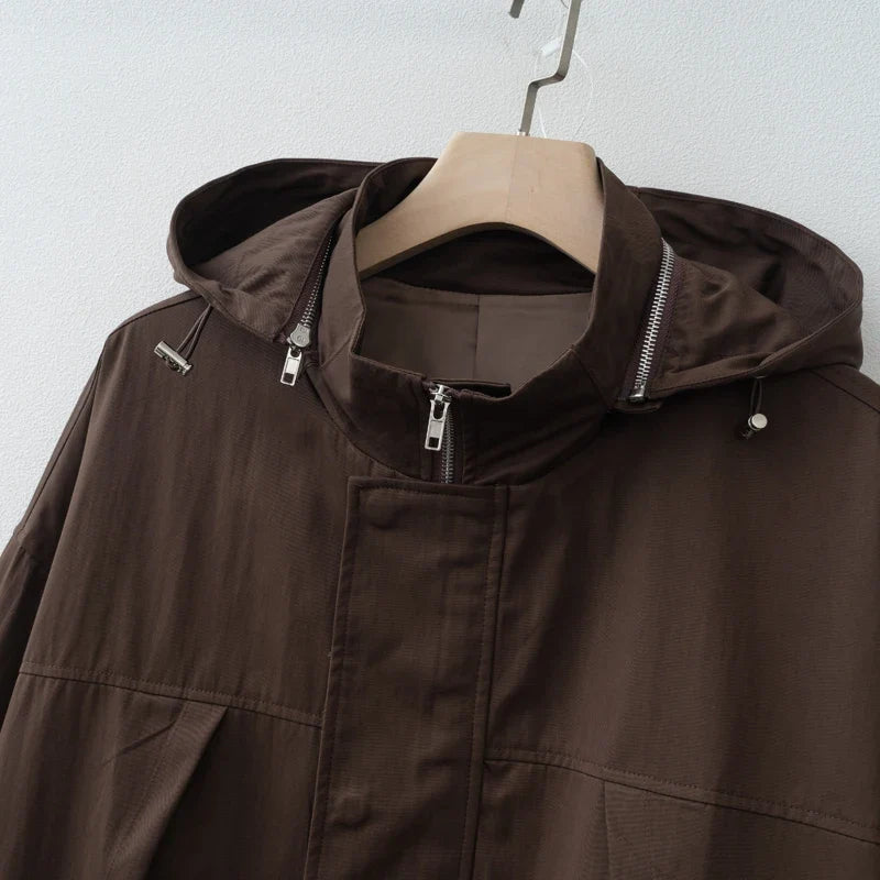 Y2K Waterproof Adjustable Long Windbreaker Jacket Coat