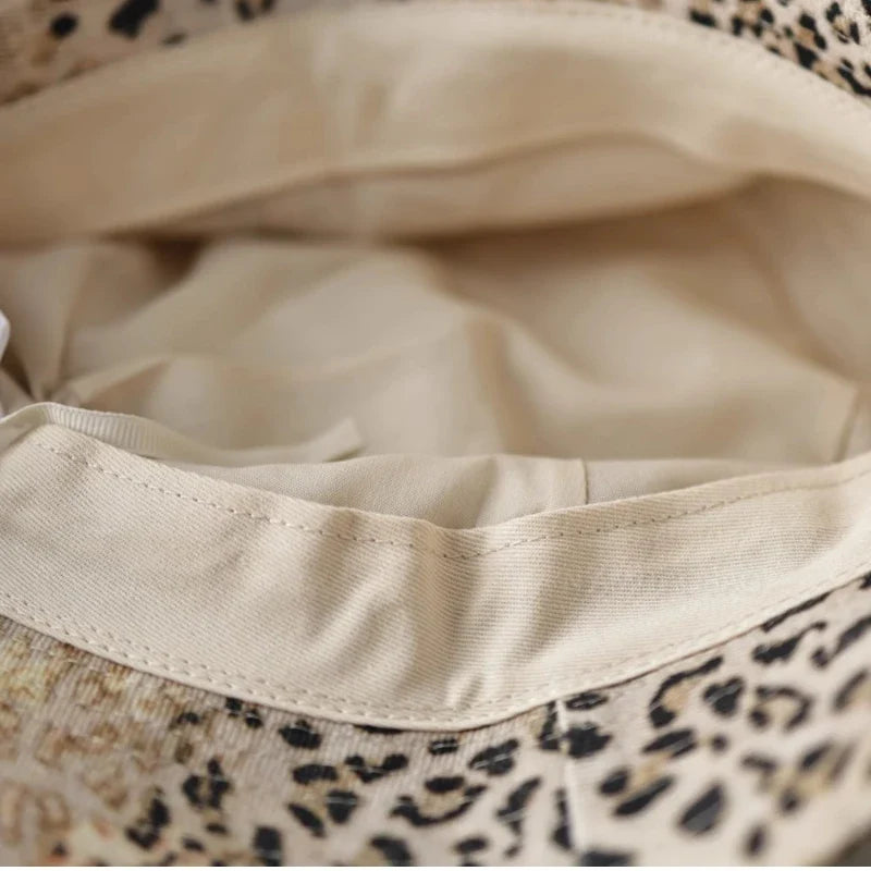 Y2K Worn Leopard Print Bucket Hat