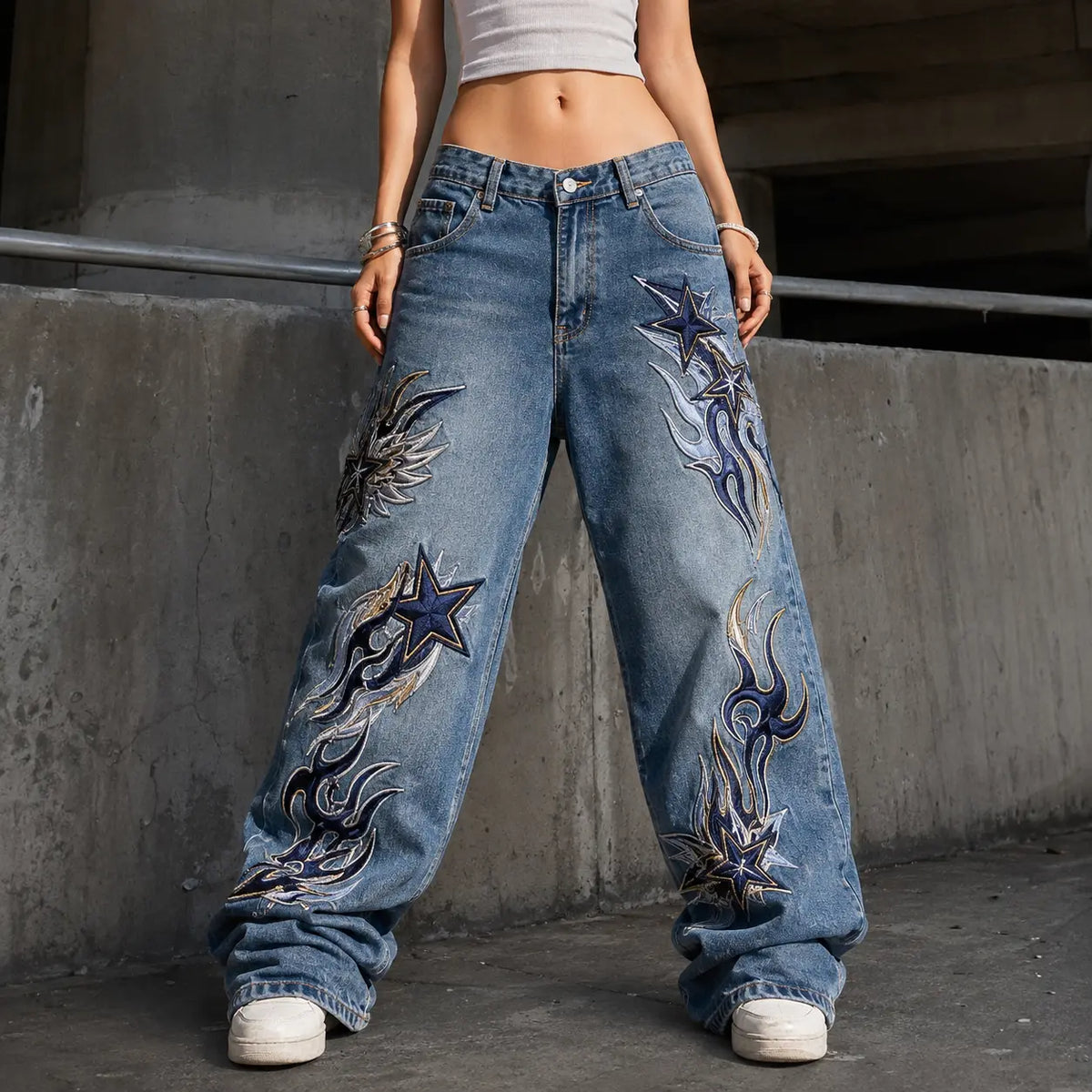 Y2K Embroidered Jeans