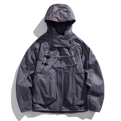 2 Piece Y2K Reflective Waterproof Techwear Jacket Coat