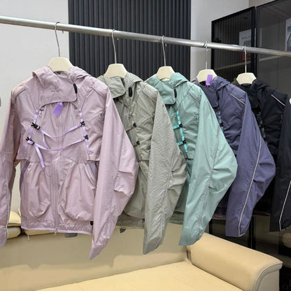 2 Piece Y2K Reflective Waterproof Techwear Jacket Coat