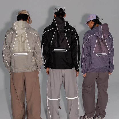 2 Piece Y2K Reflective Waterproof Techwear Jacket Coat