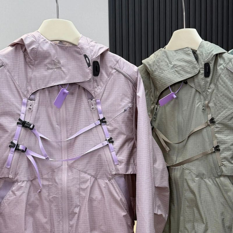 2 Piece Y2K Reflective Waterproof Techwear Jacket Coat