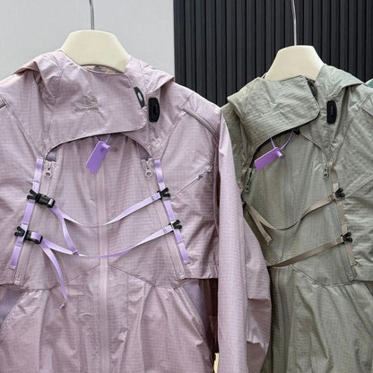 2 Piece Y2K Reflective Waterproof Techwear Jacket Coat