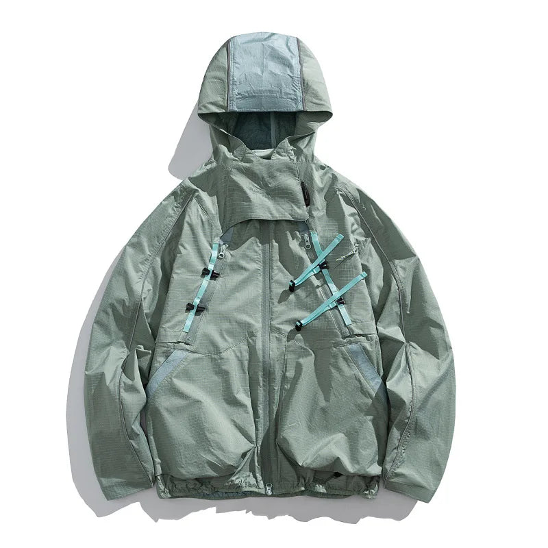 2 Piece Y2K Reflective Waterproof Techwear Jacket Coat