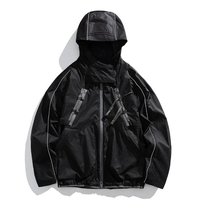 2 Piece Y2K Reflective Waterproof Techwear Jacket Coat