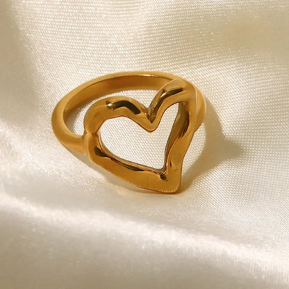 Abstract Love Heart Statement Ring
