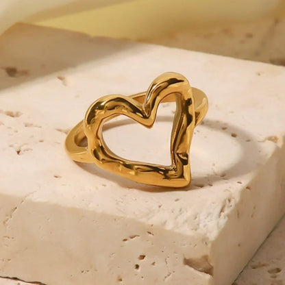 Abstract Love Heart Statement Ring
