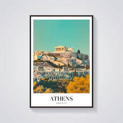 Athens Acropolis Vintage Poster