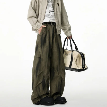 Autumn Pleated Distressed Y2K Baggy Barrel Jeans
