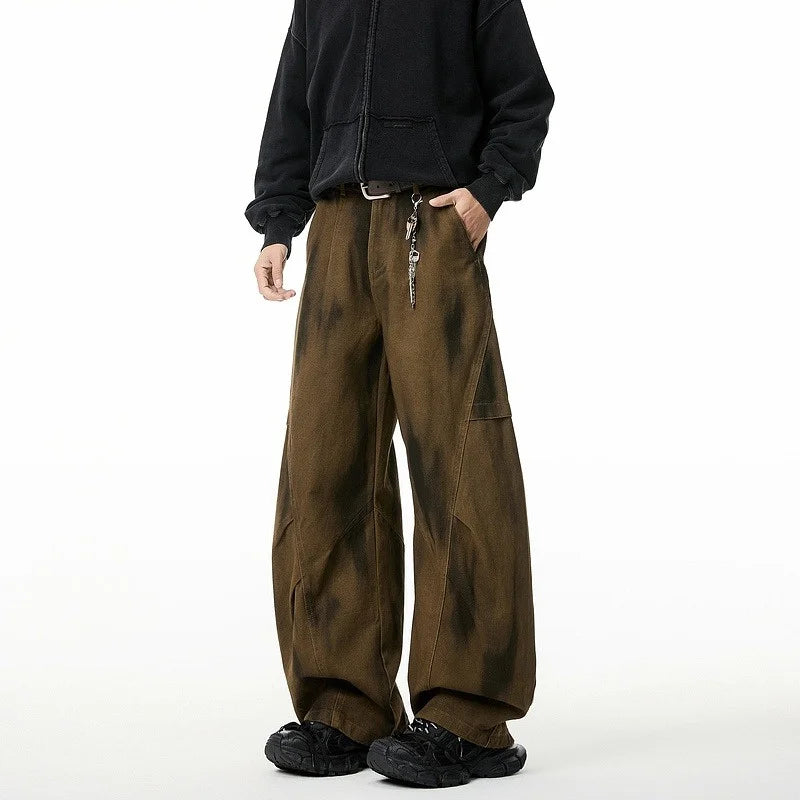 Autumn Pleated Distressed Y2K Baggy Barrel Jeans