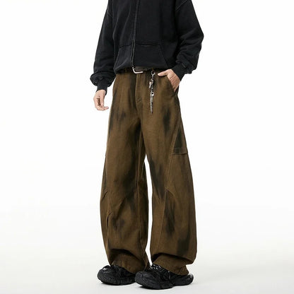 Autumn Pleated Distressed Y2K Baggy Barrel Jeans