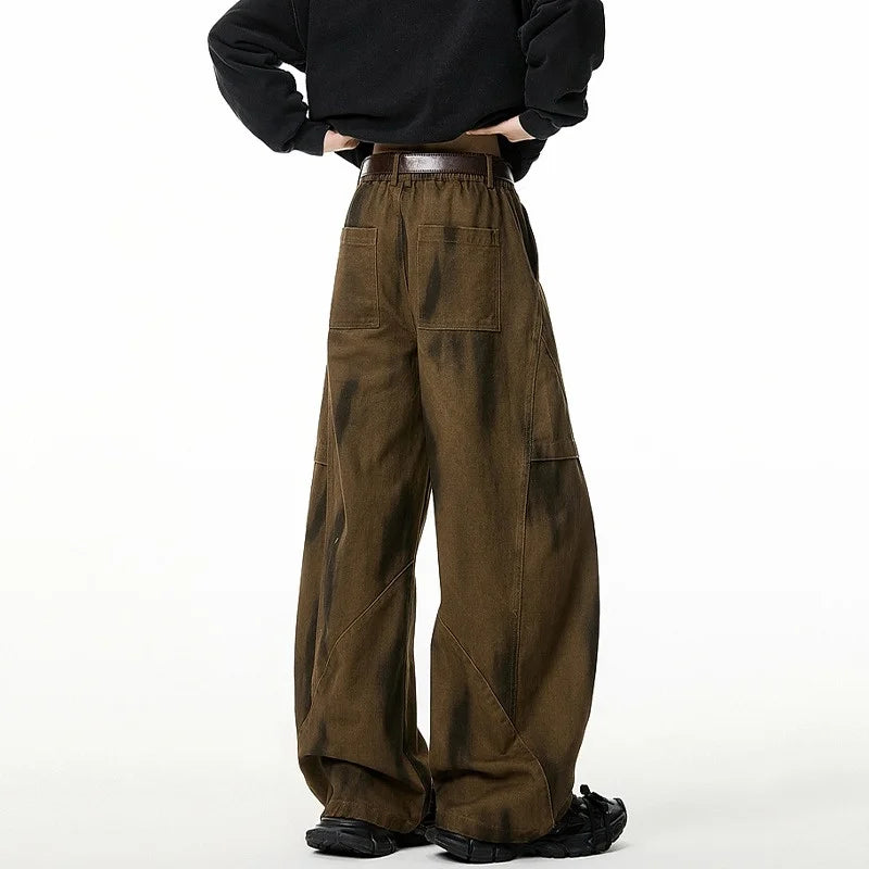 Autumn Pleated Distressed Y2K Baggy Barrel Jeans