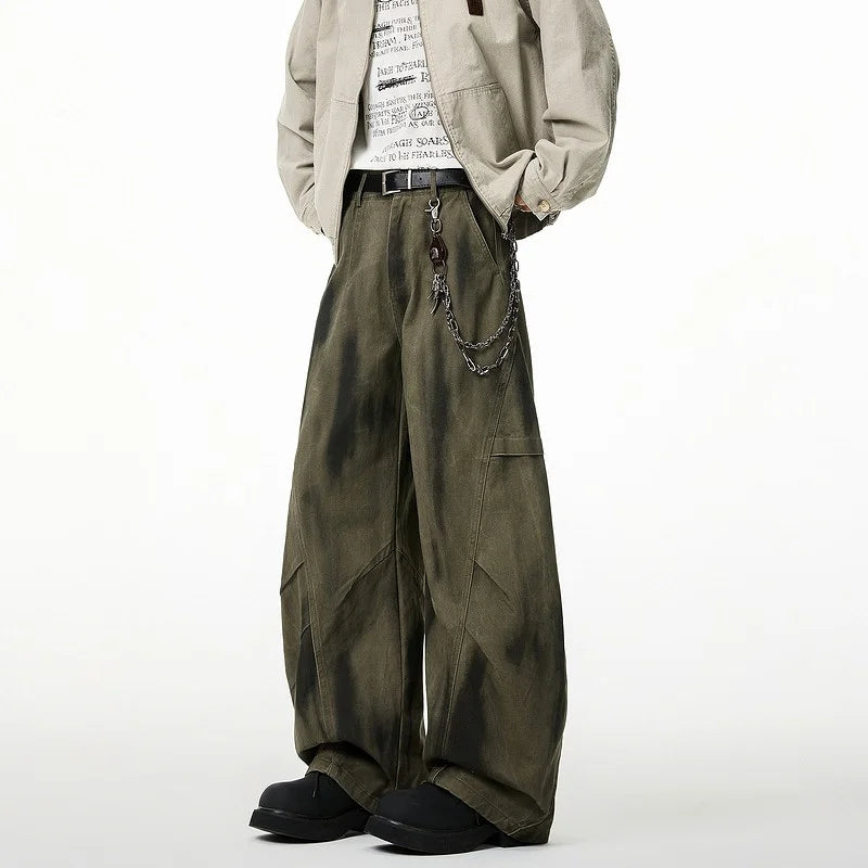 Autumn Pleated Distressed Y2K Baggy Barrel Jeans