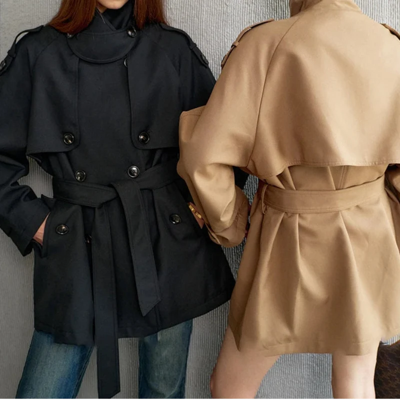 Autumnal Y2K Double Breasted Belt Trench Coat