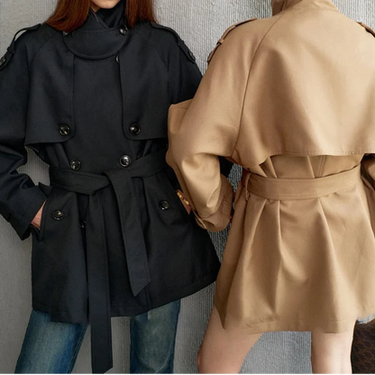 Autumnal Y2K Double Breasted Belt Trench Coat