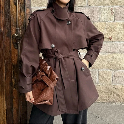 Autumnal Y2K Double Breasted Belt Trench Coat