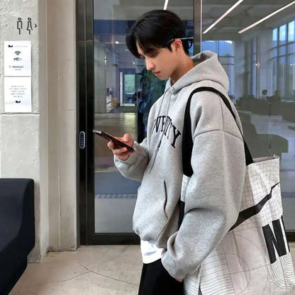 Autumnal Y2K University Letter Embroidered Hoodie