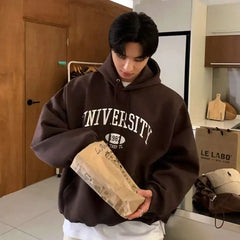 Autumnal Y2K University Letter Embroidered Hoodie