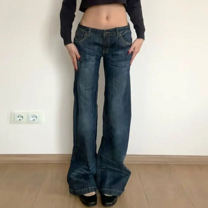 Baggy Grunge Y2K Micro Flare Denim Jeans