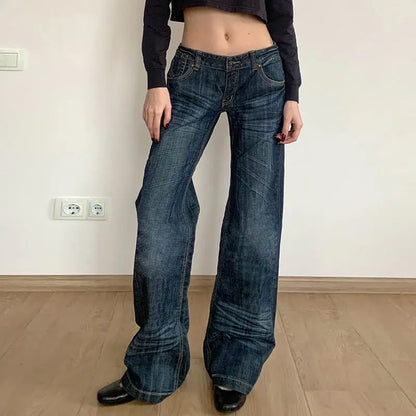 Baggy Grunge Y2K Micro Flare Denim Jeans