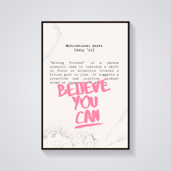 Believe You Can Pink Poster