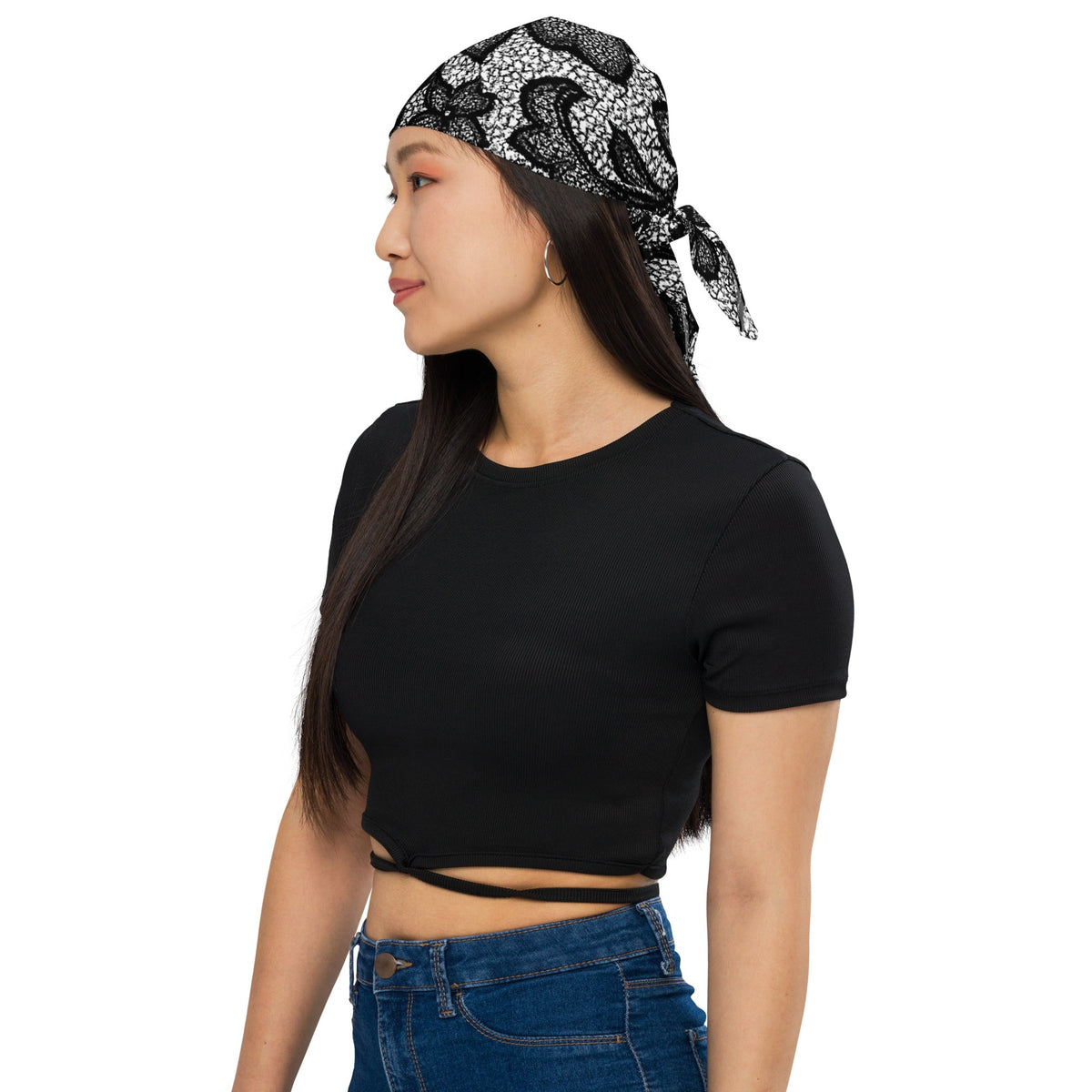 Black Lace Lingerie Bandana