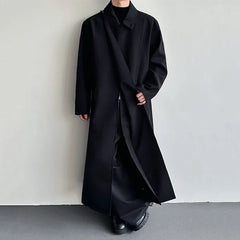 Black Y2K Mens Trench Coat