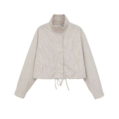 Bow Y2K Plaid Zip Up Windbreaker Jacket