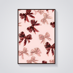 Burgundy Ribbon Bows Poster