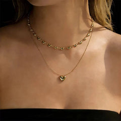 Chic Y2K Love Hearts and Heart Pendant Layered Necklace