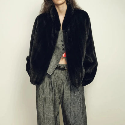 Chic Y2K Soft Faux Fur Coat Jacket