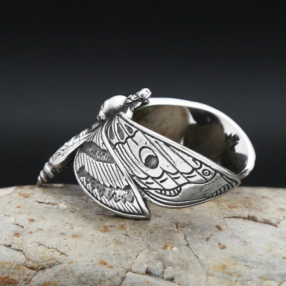 Chunky Y2K Gothic Butterfly Ring
