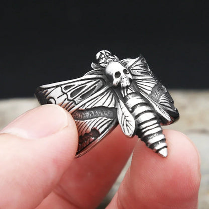 Chunky Y2K Gothic Butterfly Ring