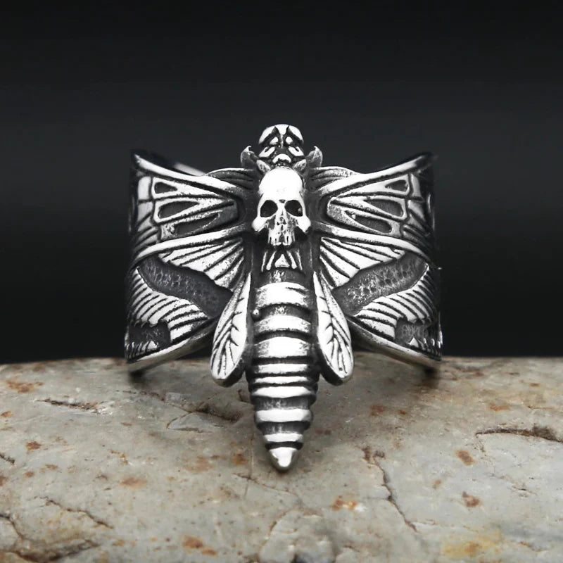 Chunky Y2K Gothic Butterfly Ring
