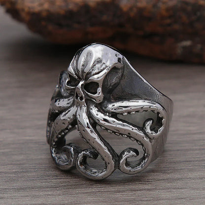 Chunky Y2K Pirate Skull Octopus Ring