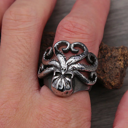 Chunky Y2K Pirate Skull Octopus Ring