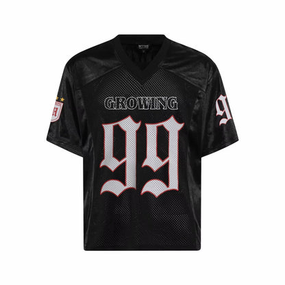 Classic Football "Growing" Y2K Mesh V Neck Jersey