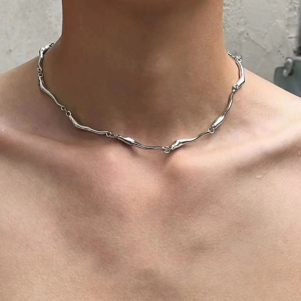 Connected Bones Metal Necklace