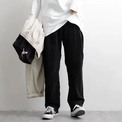 Corduroy Baggy Straight Leg Trousers