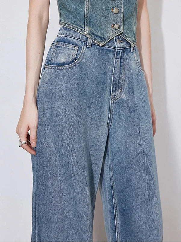 Denim Y2K Mid Waist Boyfriend Fit Jeans