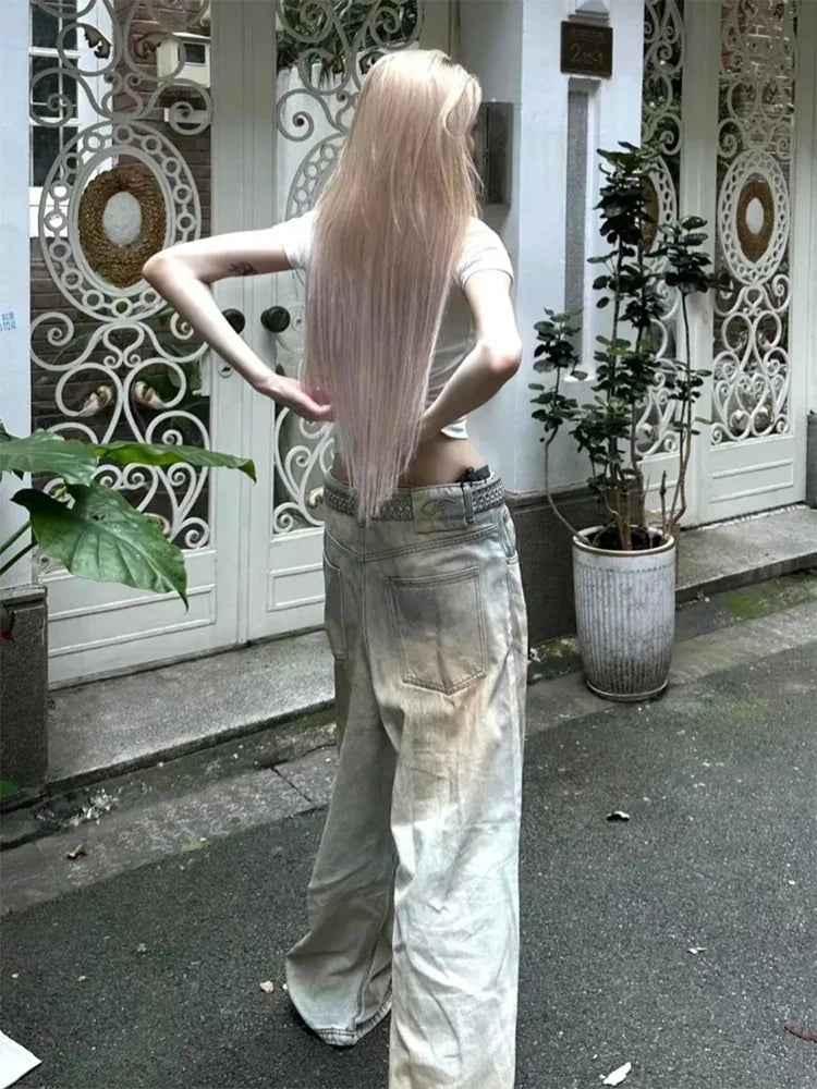 Distressed Y2K Baggy Ripped Low Waist Denim Jeans